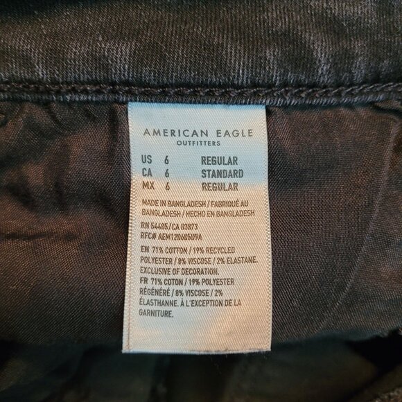 American Eagle Jeans 6 R Next Level Stretch Jeggings Super Hi Rise Black - Picture 6 of 11